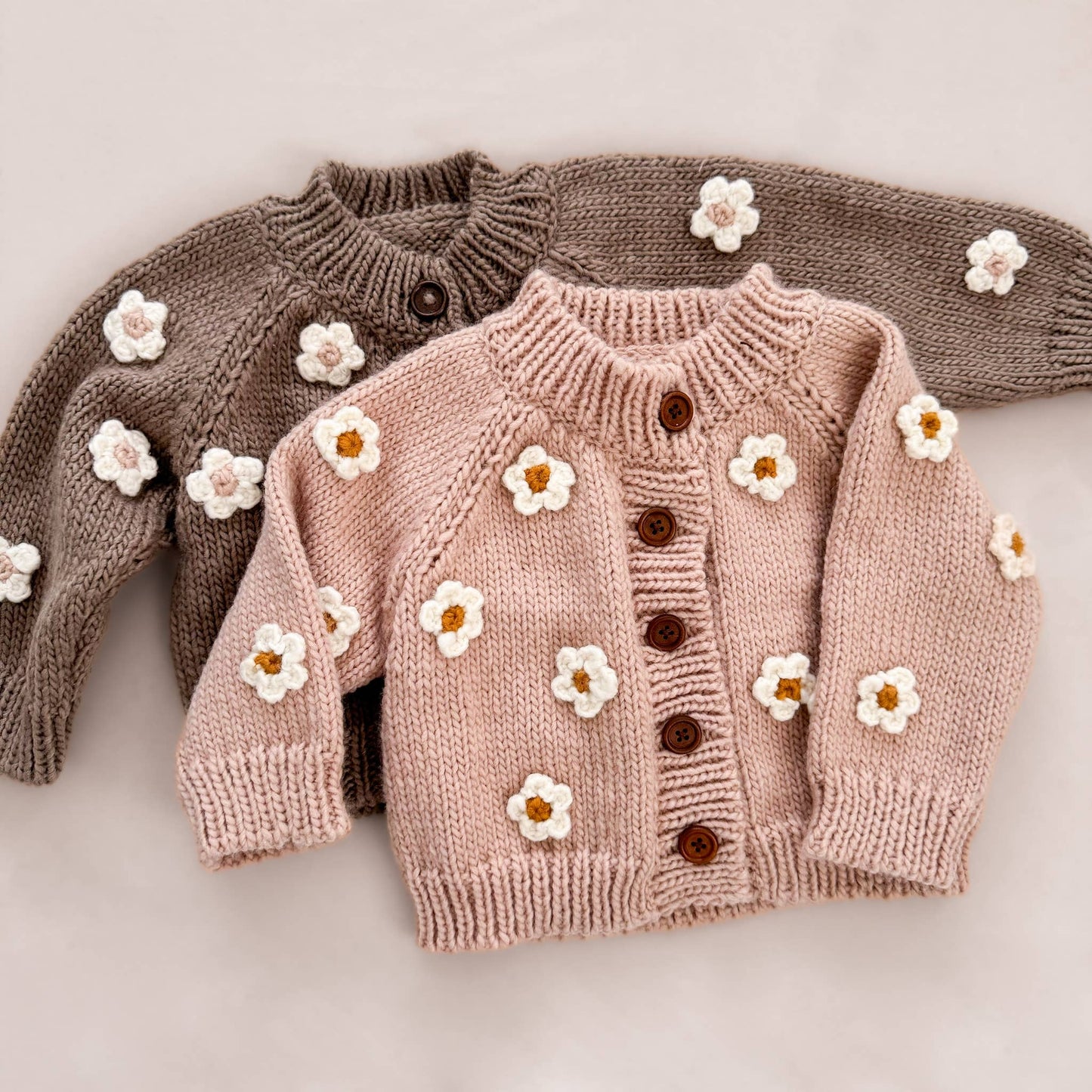 Tan Flower Cardigan