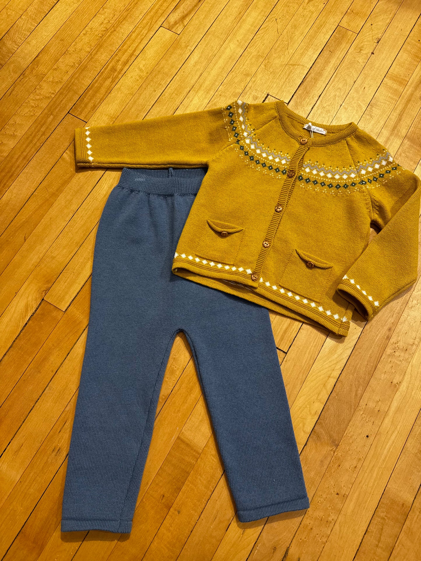 Blue Sweater Knit Pants DK 192