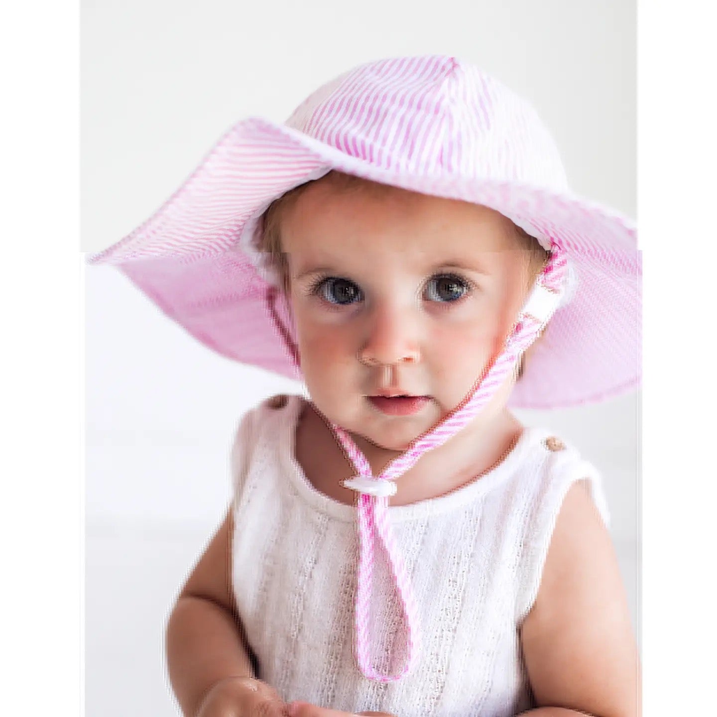 Pink Seersucker Sunhat