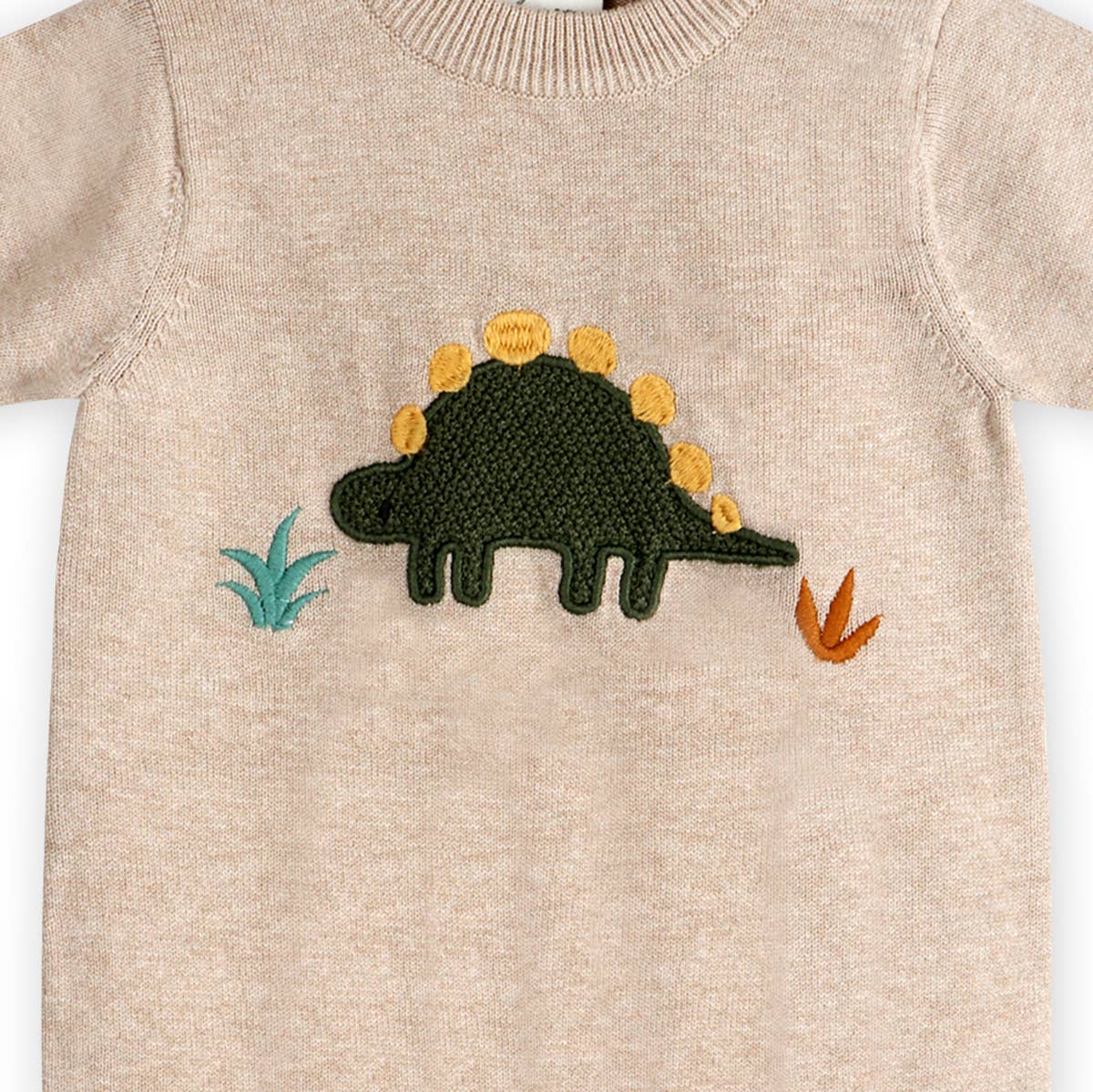 Dino Applique Knit Romper