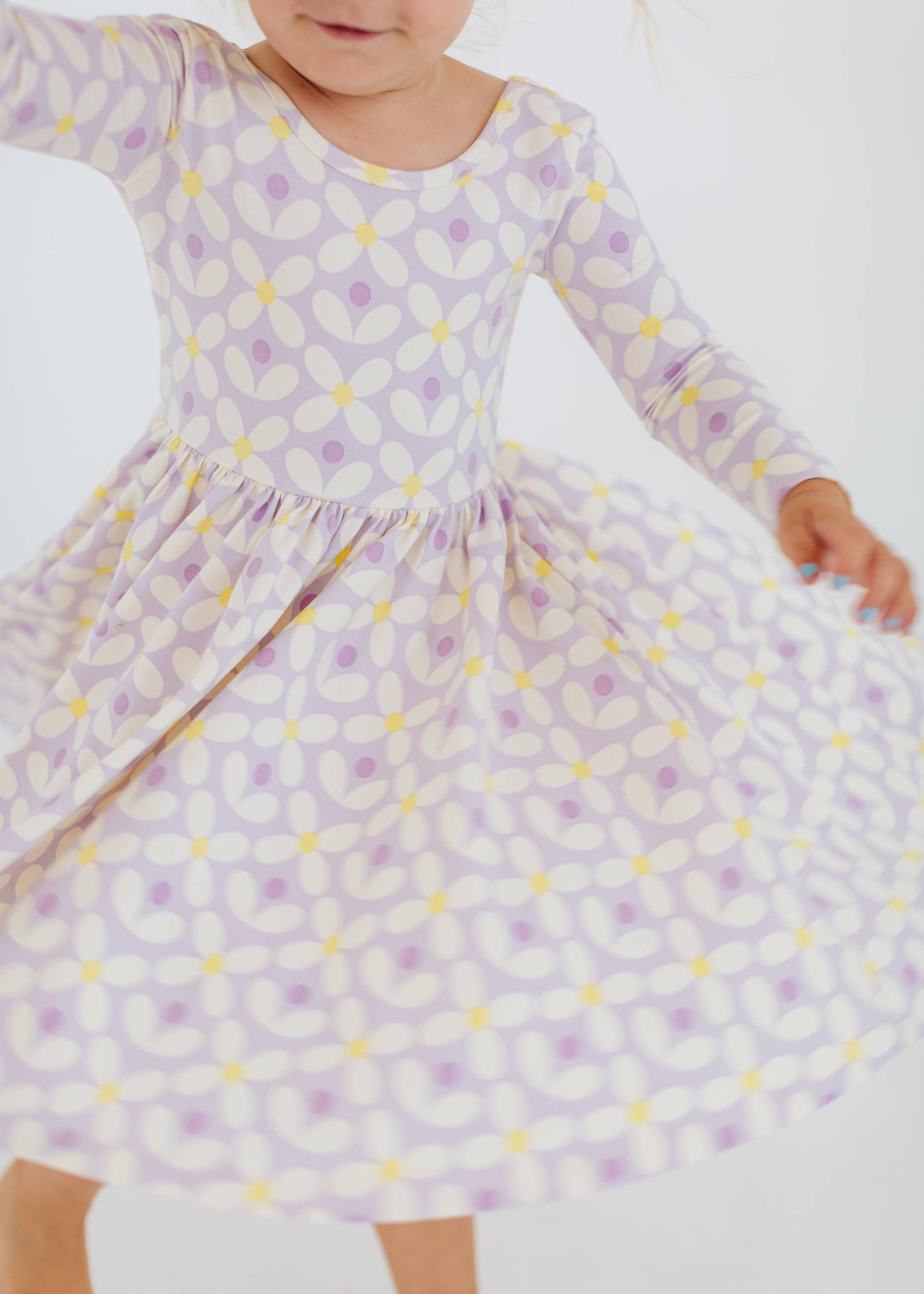 Twirl Dress in Pale Purple Petals