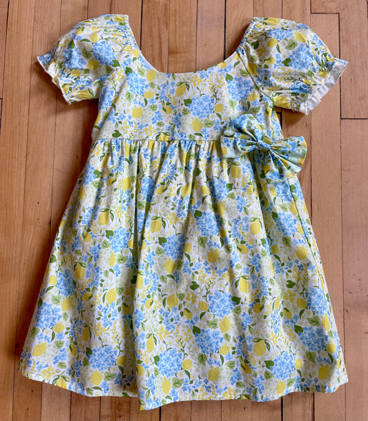 Mini Ella Blue Lemons and Hydrangeas Dress