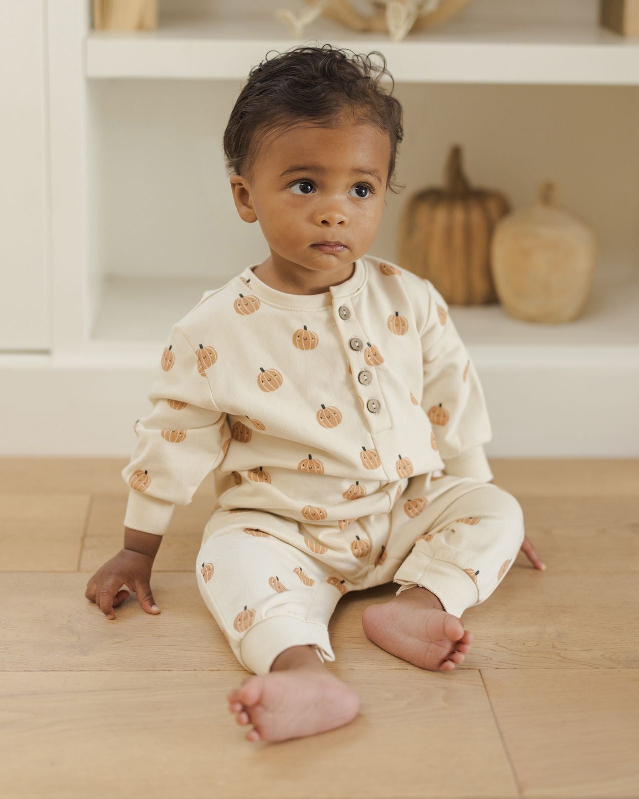 Smiley Pumpkins Relaxed Fleece Jumpsuit