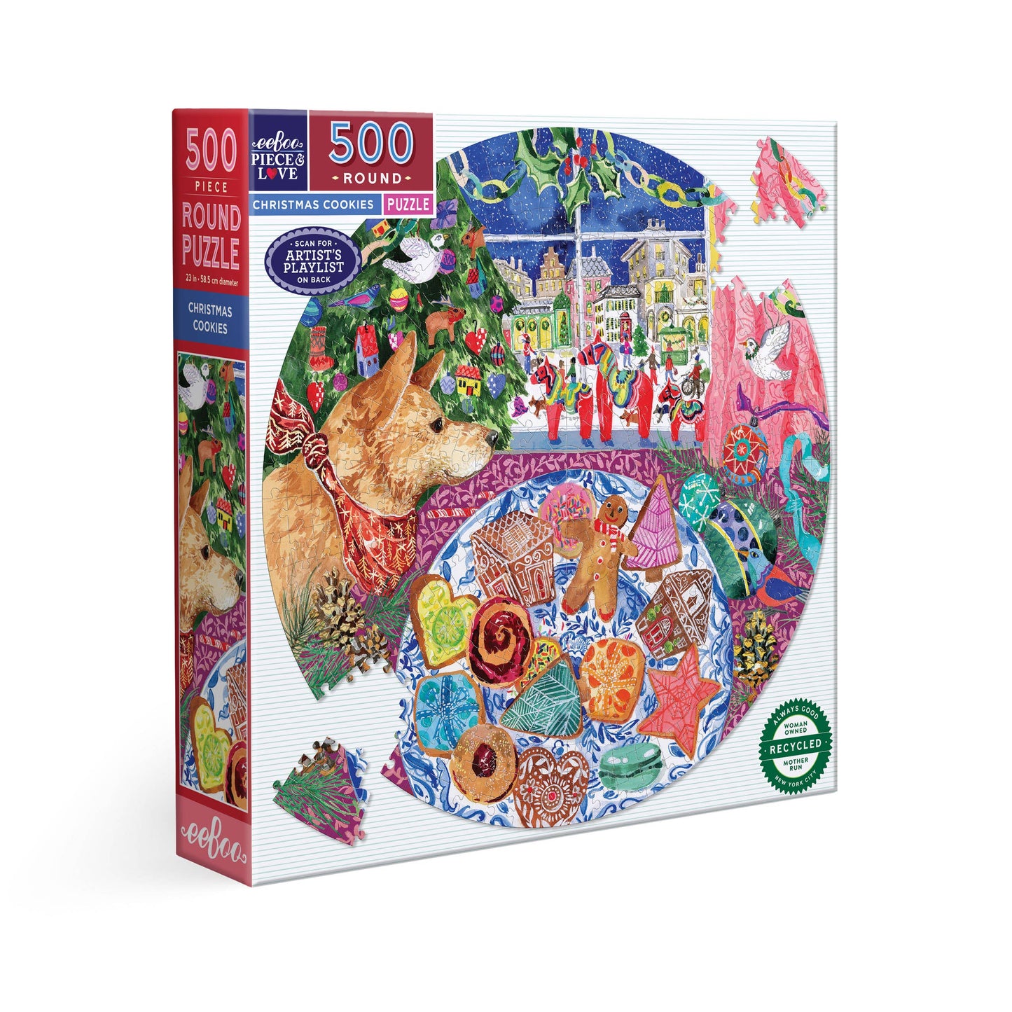 Christmas Cookies 500 Piece Round Puzzle