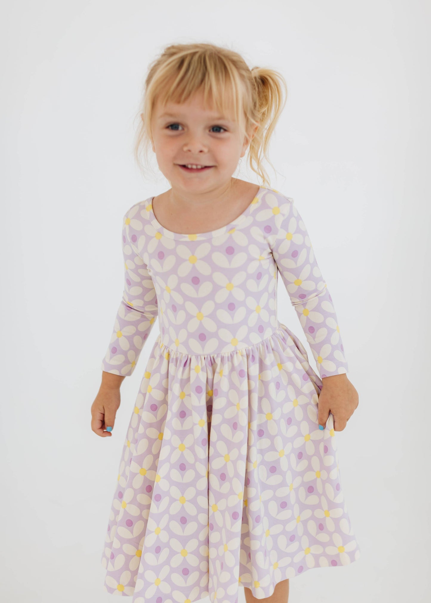 Twirl Dress in Pale Purple Petals