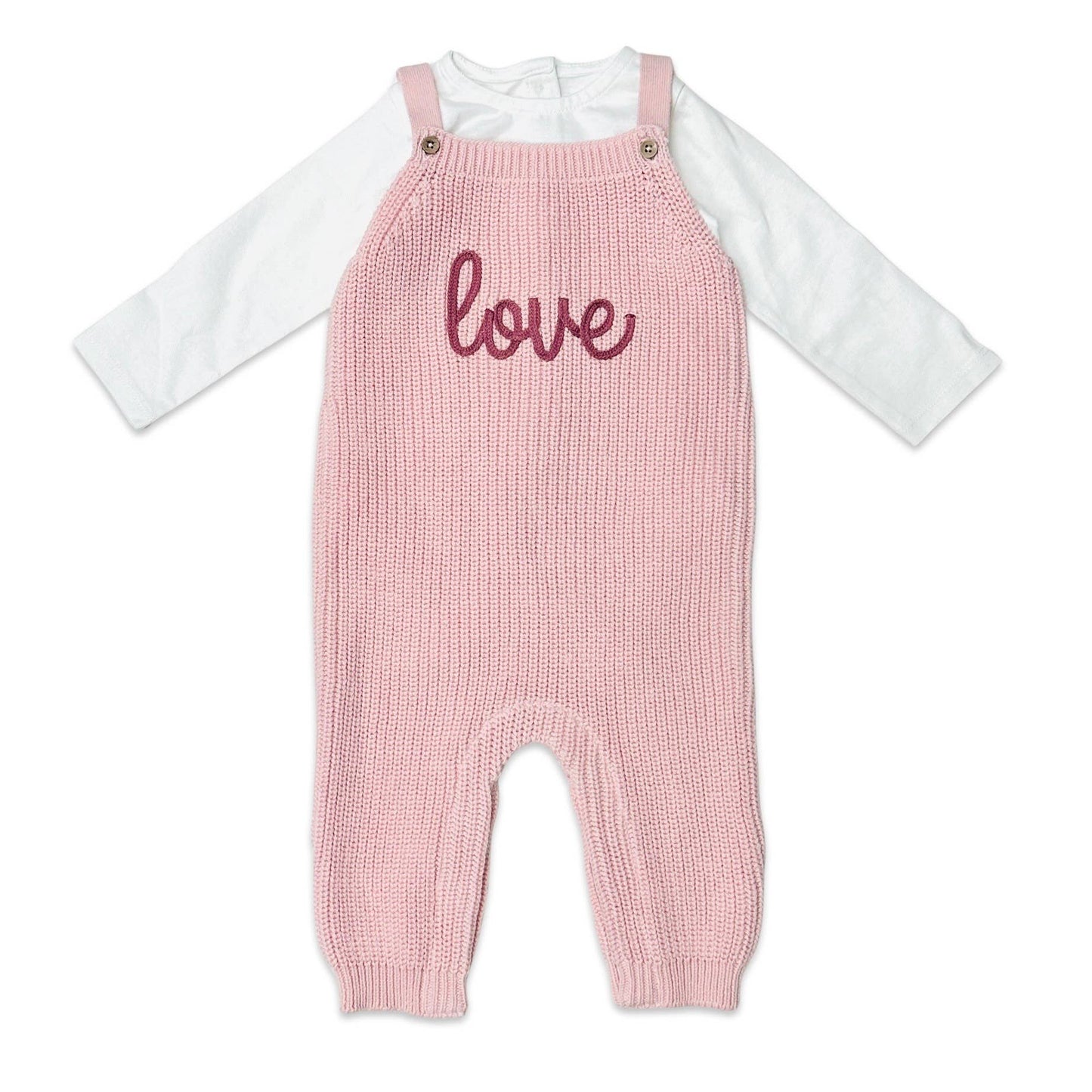 LOVE Knit Baby Overall & Bodysuit