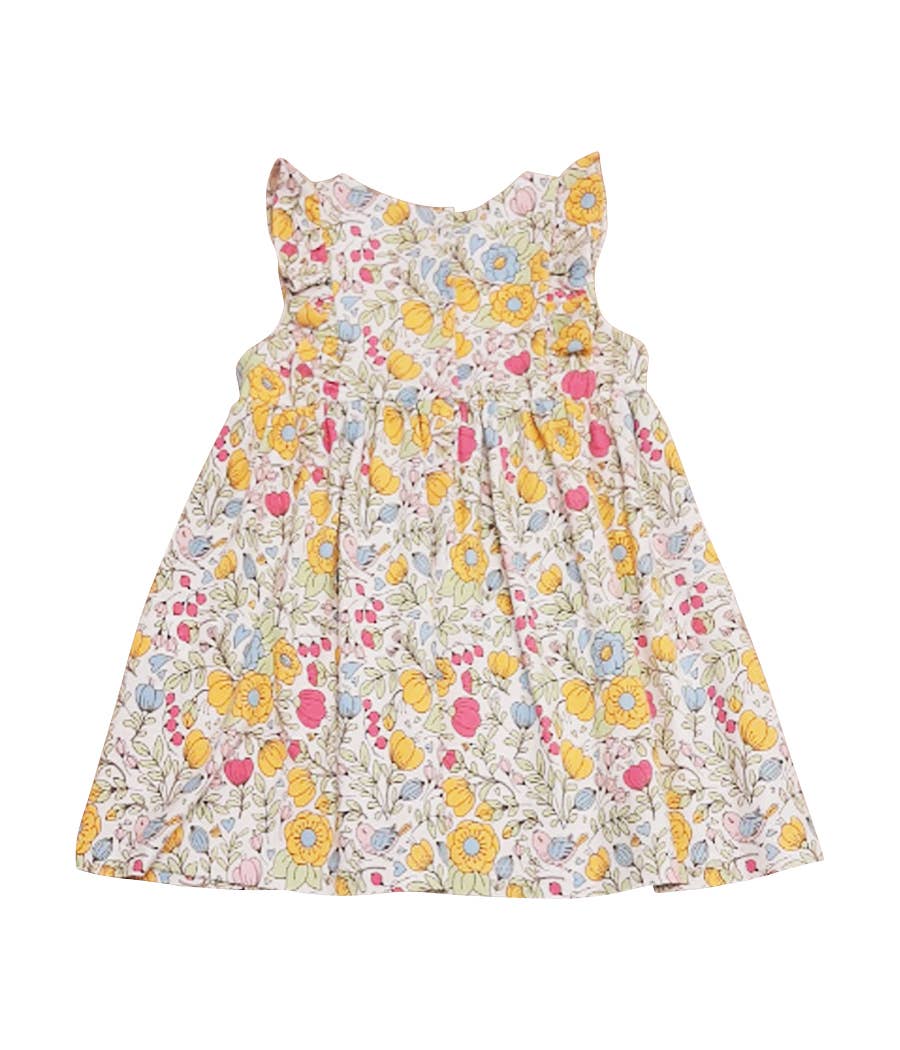 Lyann and Noah Pastel Flowers Ruffle Dress