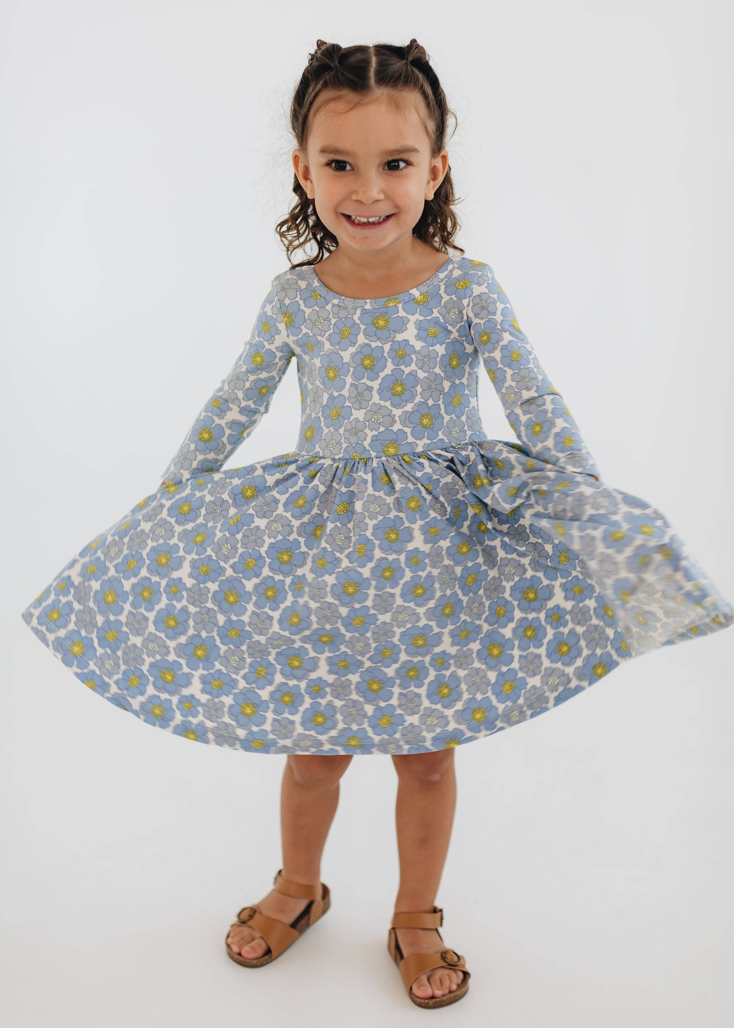 Twirl Dress in Periwinkle Meadow