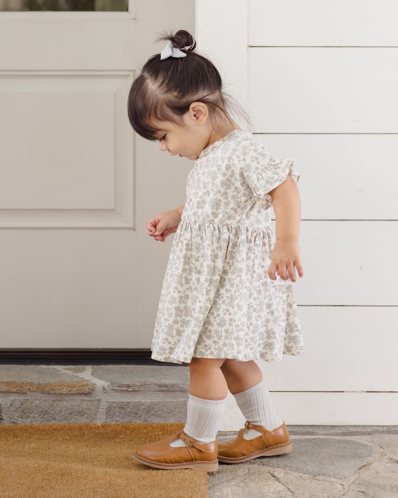 Blue Floral Babydoll Dress