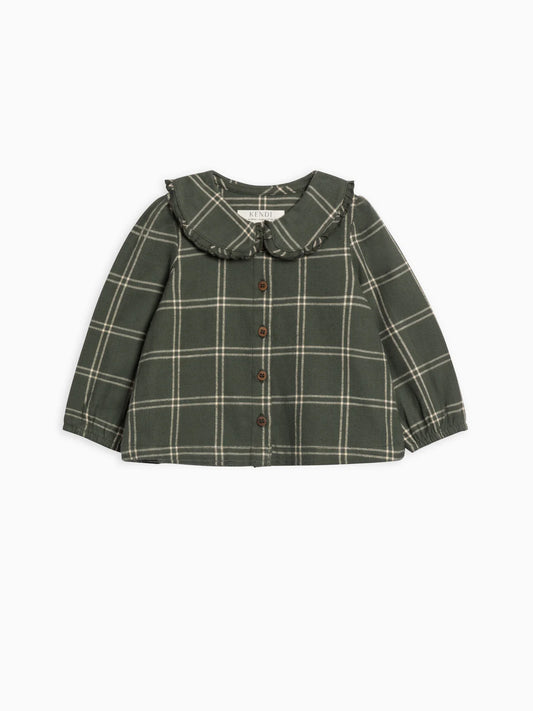 Yael Pine Plaid Ruffle Top