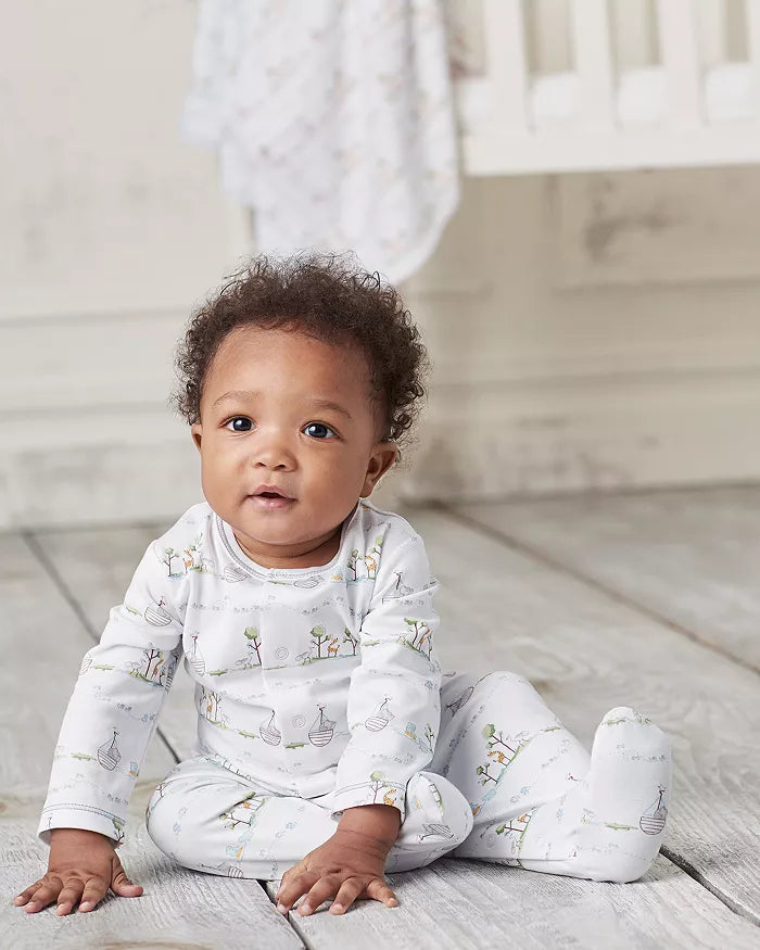 Light Blue Noah's Print Footie