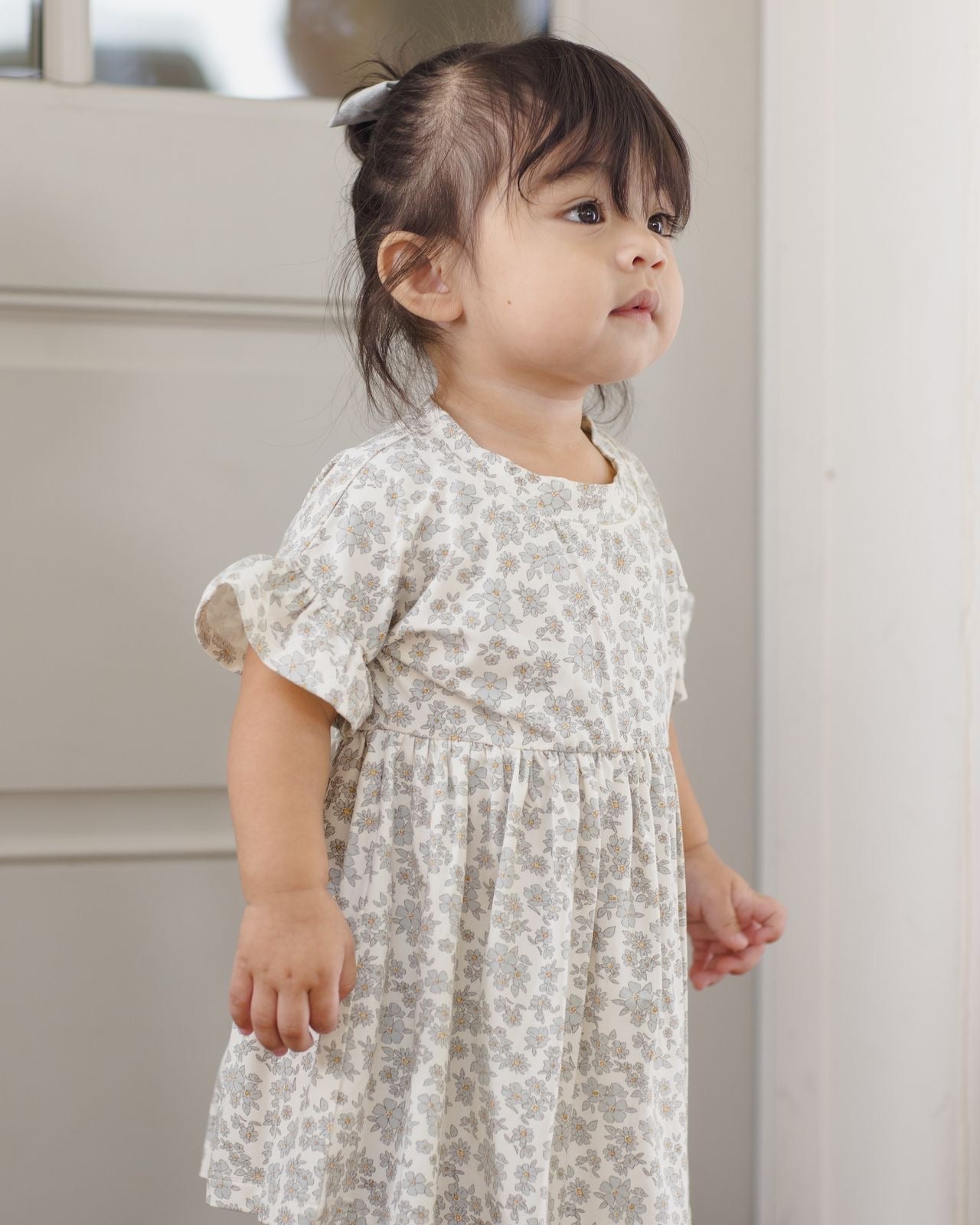 Blue Floral Babydoll Dress