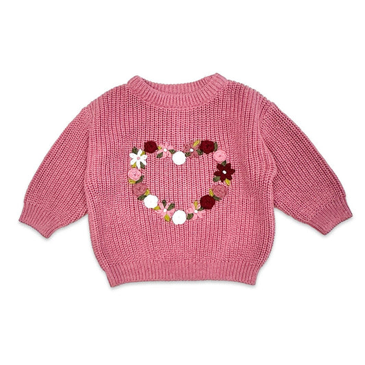 Heart Embroidered Baby Cardigan