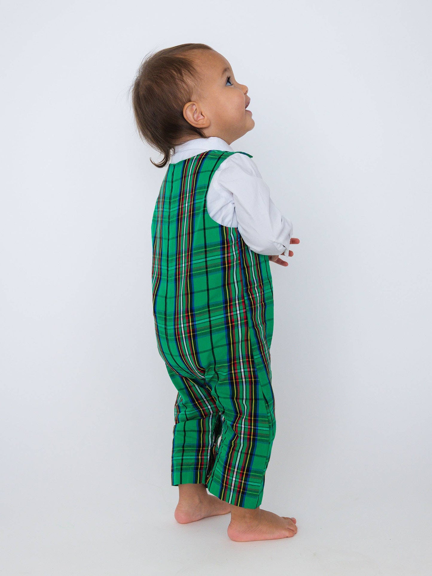 Nicholas Plaid Longall Romper Set