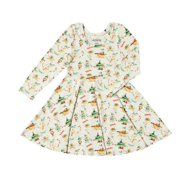 Twirl Dress in Elves Print