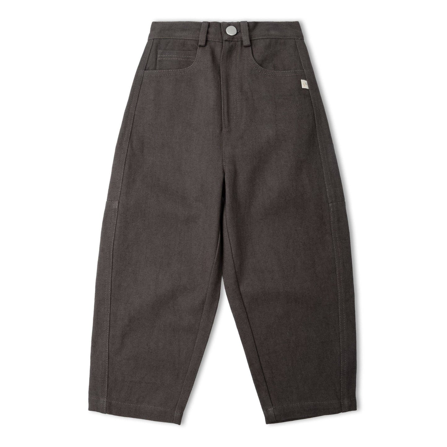 Charcoal Organic Twill Barrel Pants