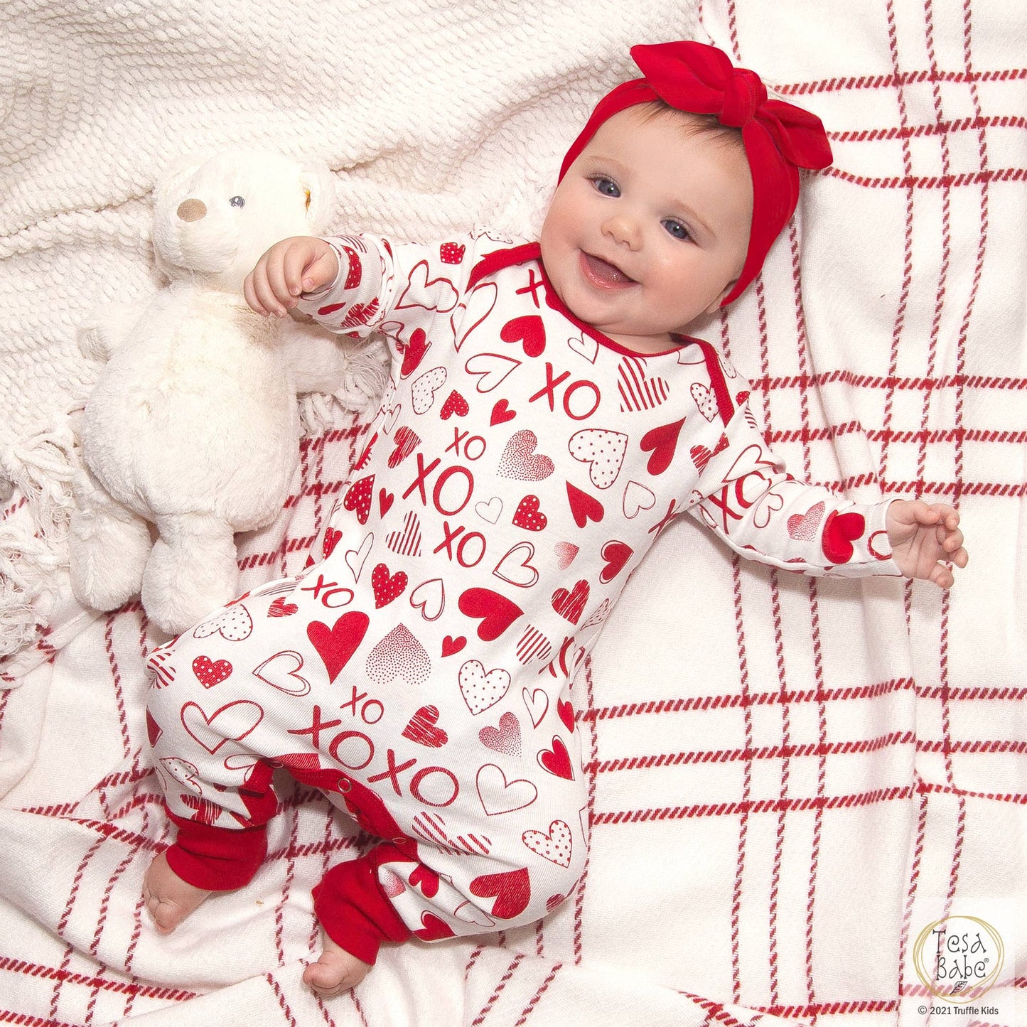 Valentine Hearts & Hugs Cotton Romper
