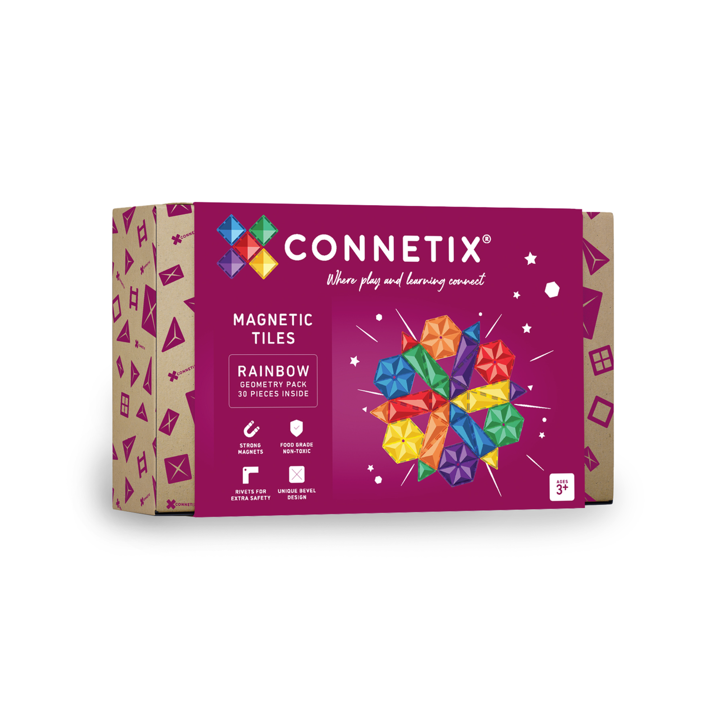 CONNETIX Rainbow Geometry Pack, 30 Pieces