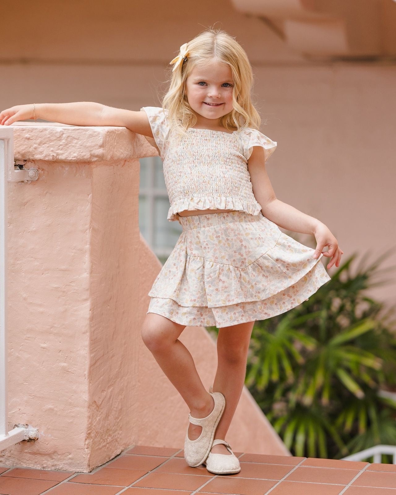 Summer Garden Tiered Mini Skirt