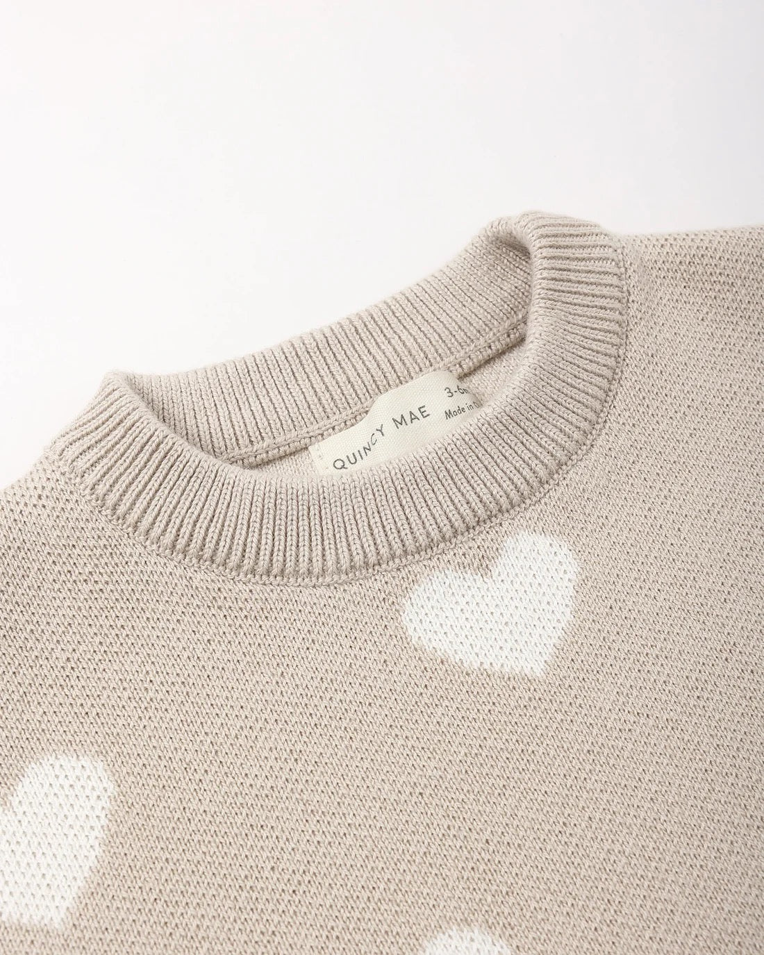Heart Knit Sweater in Oat