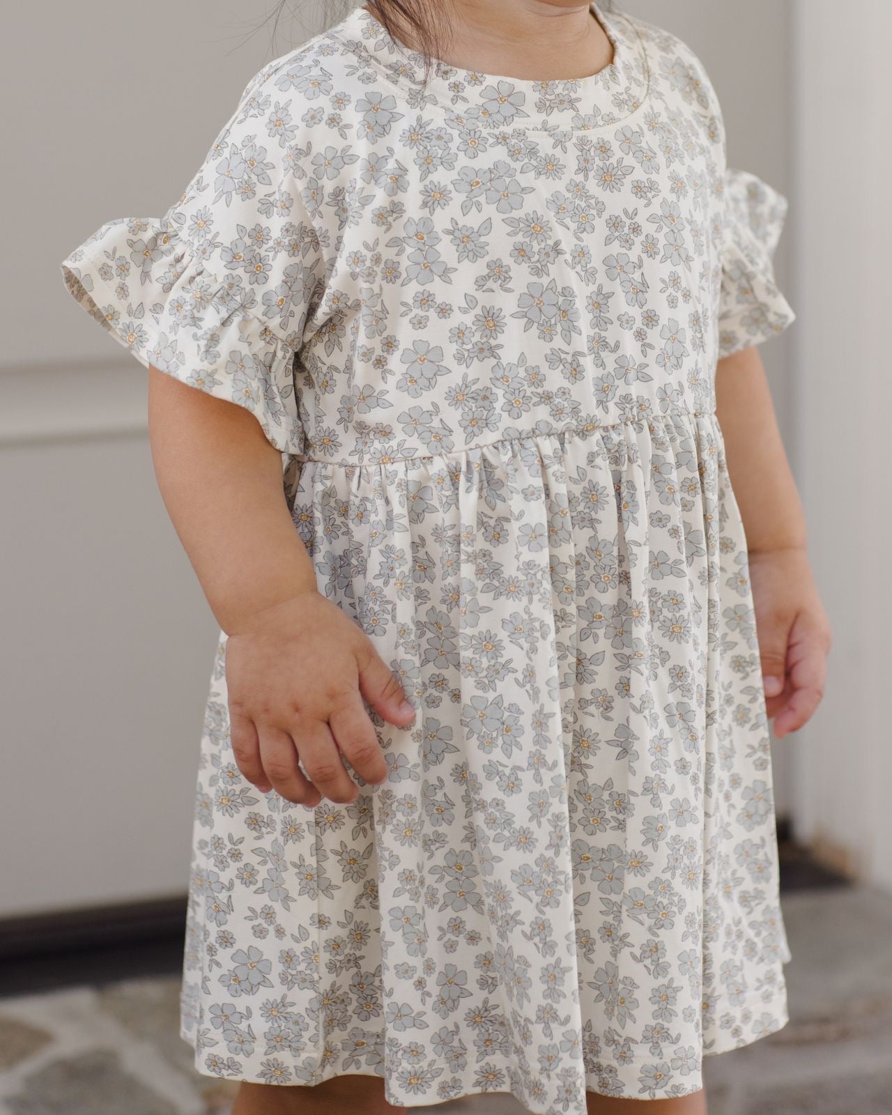 Blue Floral Babydoll Dress