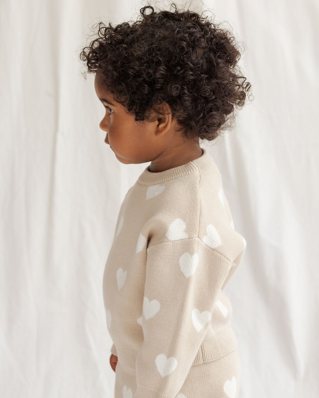 Heart Knit Sweater in Oat