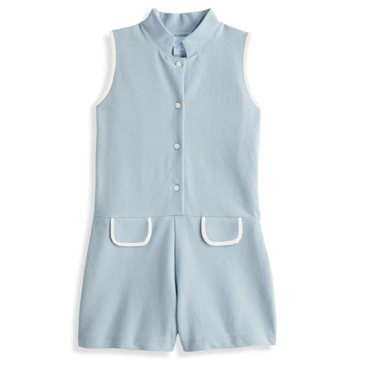 Harriett Pique Moody Blue Romper