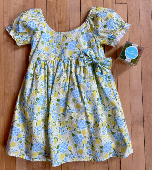 Lemons and Hydrangea Hair Bow