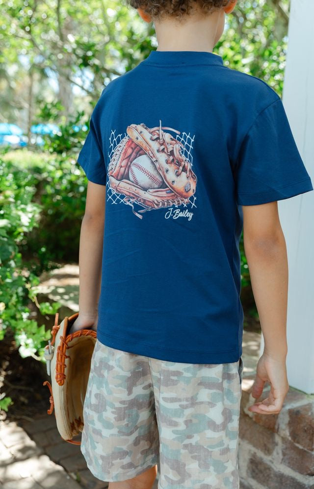 Baseball on Navy Tee