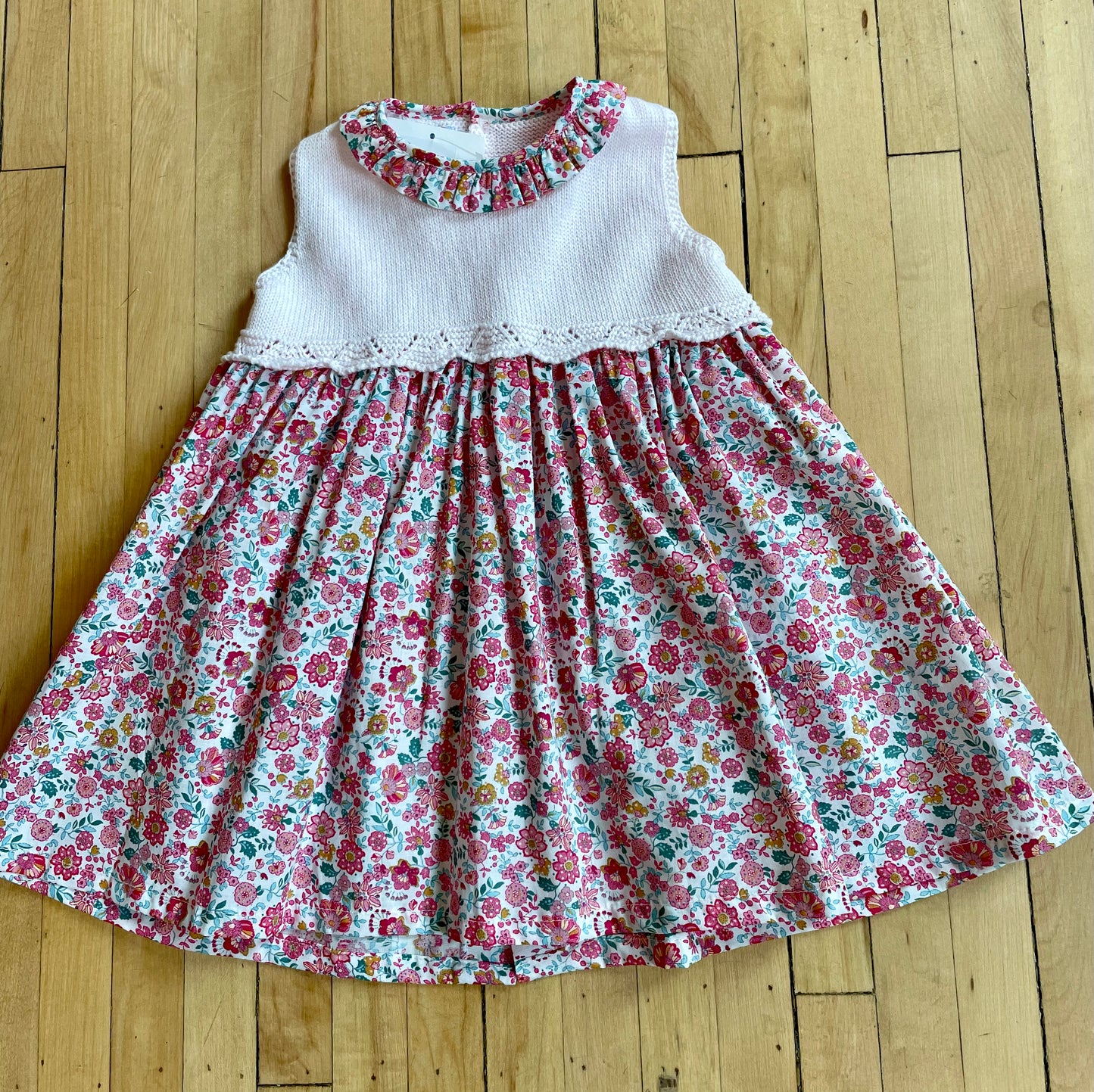 Yoke Pink Floral Dress