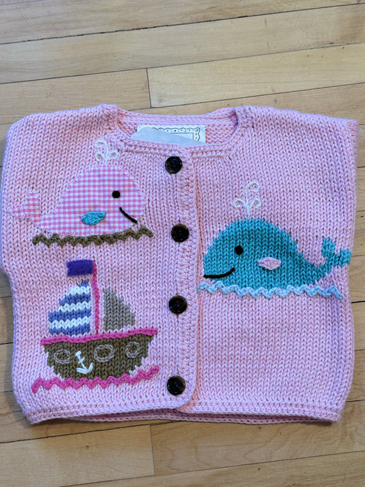 Pink Whale Watch Knit Sweater