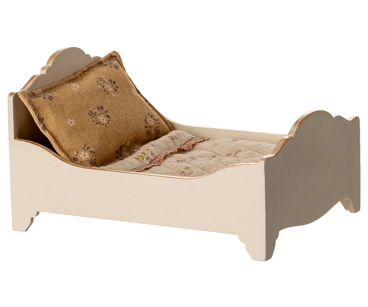 Off-White Wooden Bed