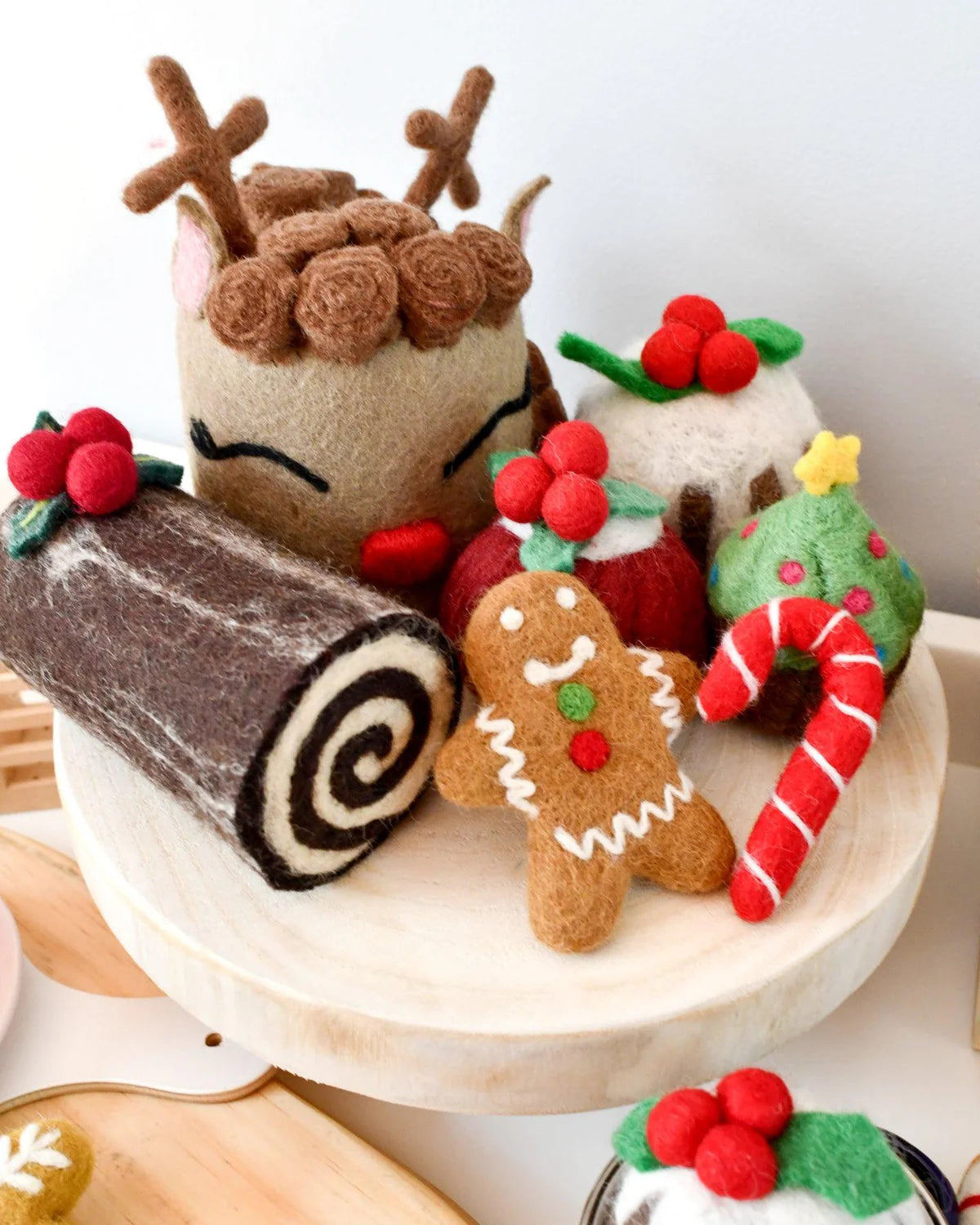 Felt Christmas Yule Log Cake