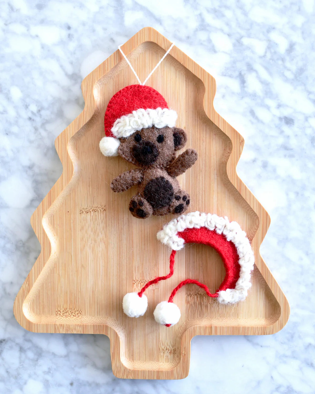 Felt Christmas Teddy Bear Ornament