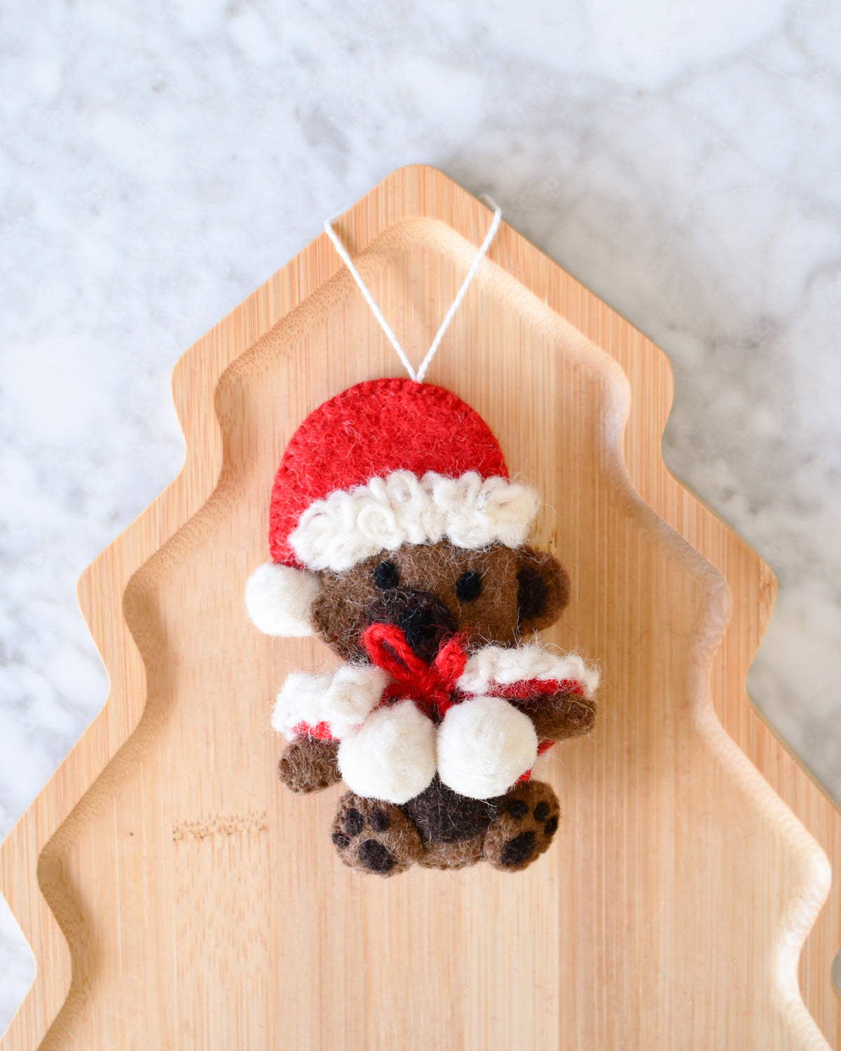 Felt Christmas Teddy Bear Ornament