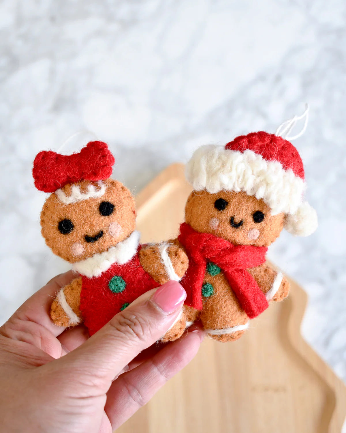 Felt Christmas Girl Gingerbread Ornament