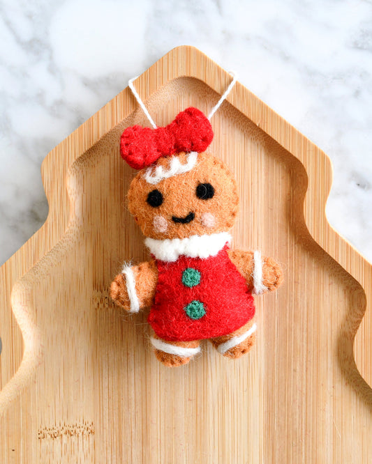 Felt Christmas Girl Gingerbread Ornament