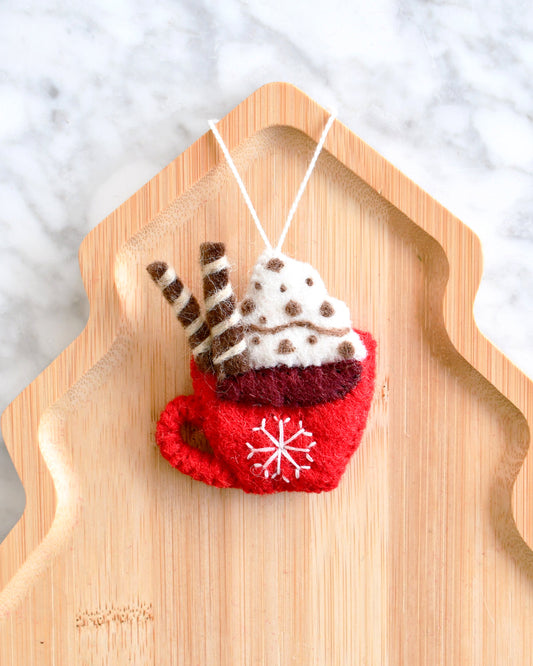 Felt Christmas Hot Chocolate Ornament