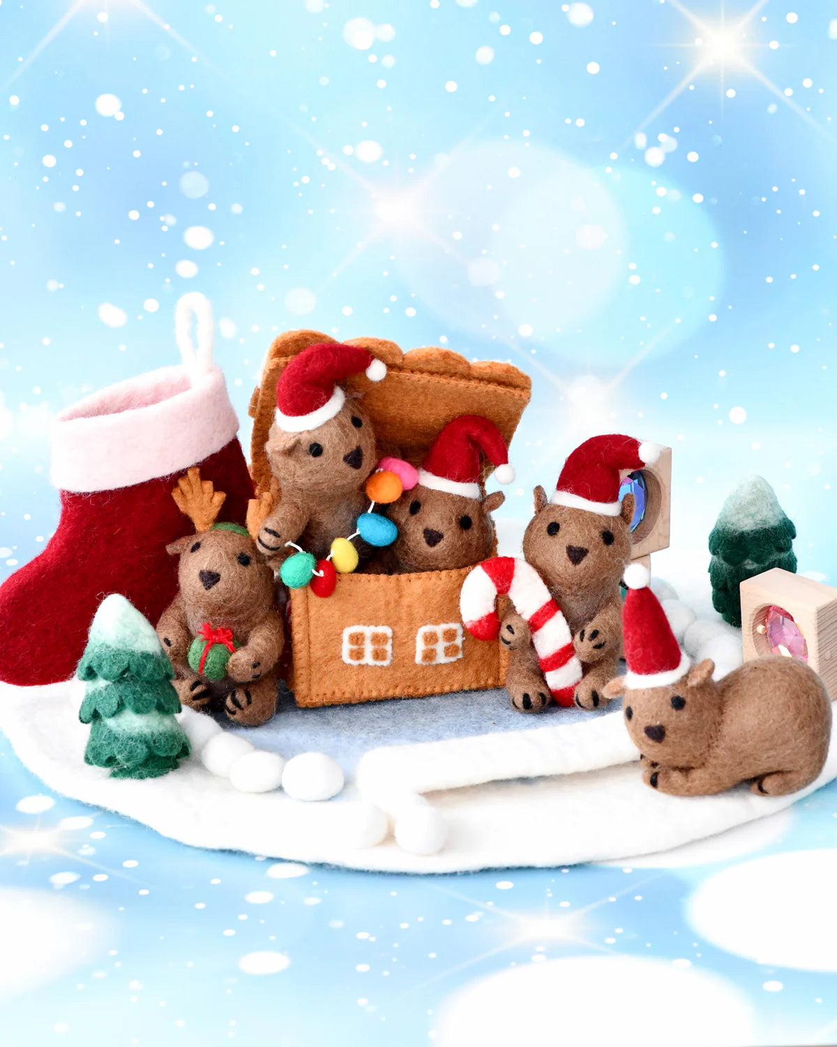 Felt Wombat w/ Festoon Light Bulb Toy