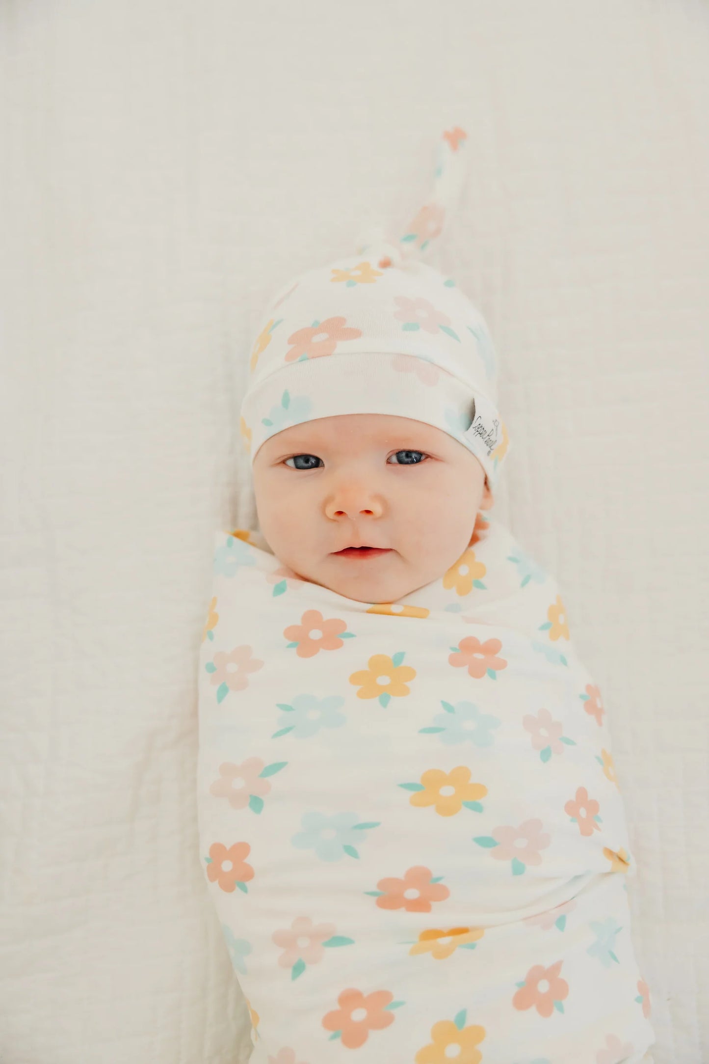 Daisy Top Knot Hat 0-4M