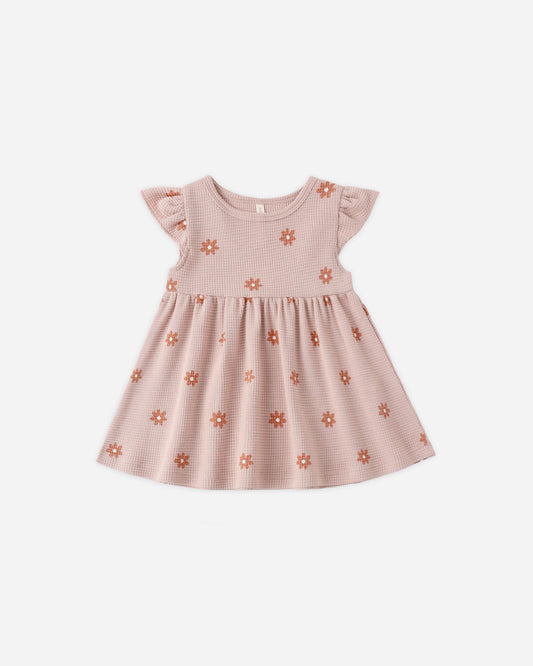 Pink Daisy Flutter Sleeve Dress
