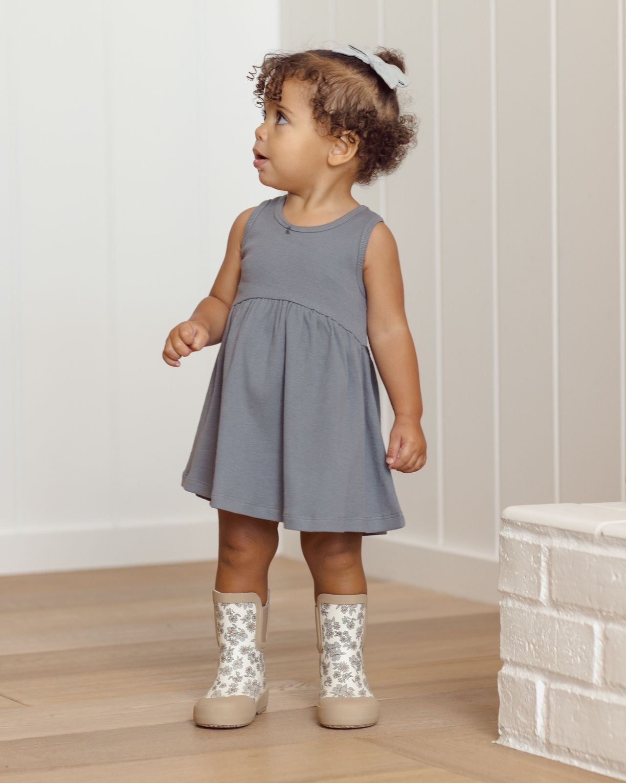 Blue Floral Rain Boots