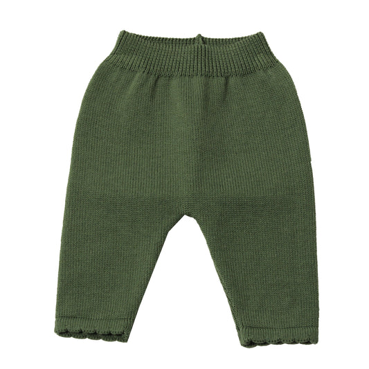 Fall Tones Green Sweater Knit Pants