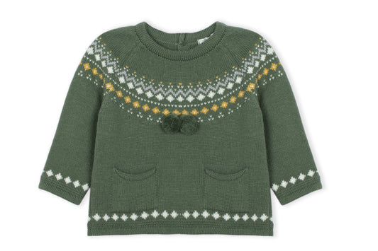 Knit Sweater in Military Green DK 191