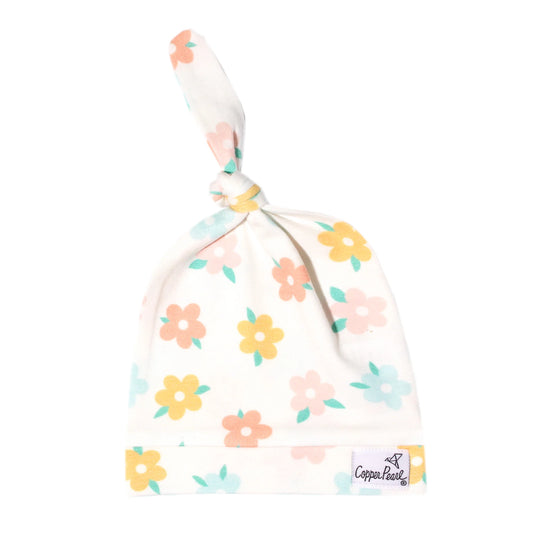 Daisy Top Knot Hat 0-4M