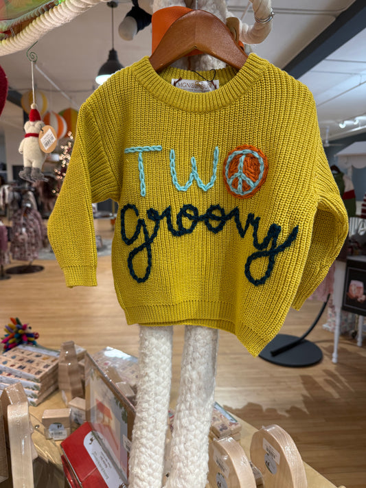 "TWO" Groovy Birthday Sweater