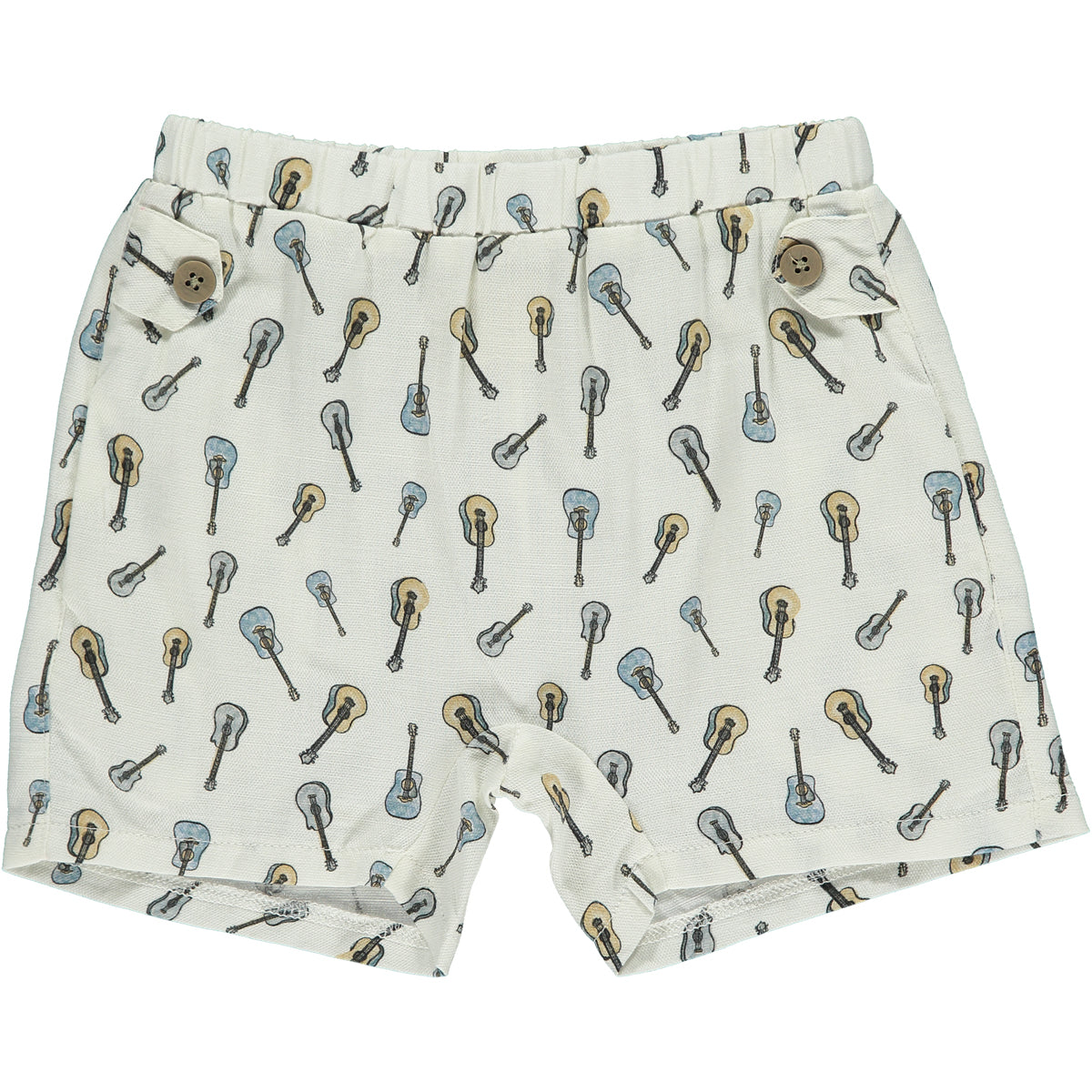 Mathi White Guitars Shorts