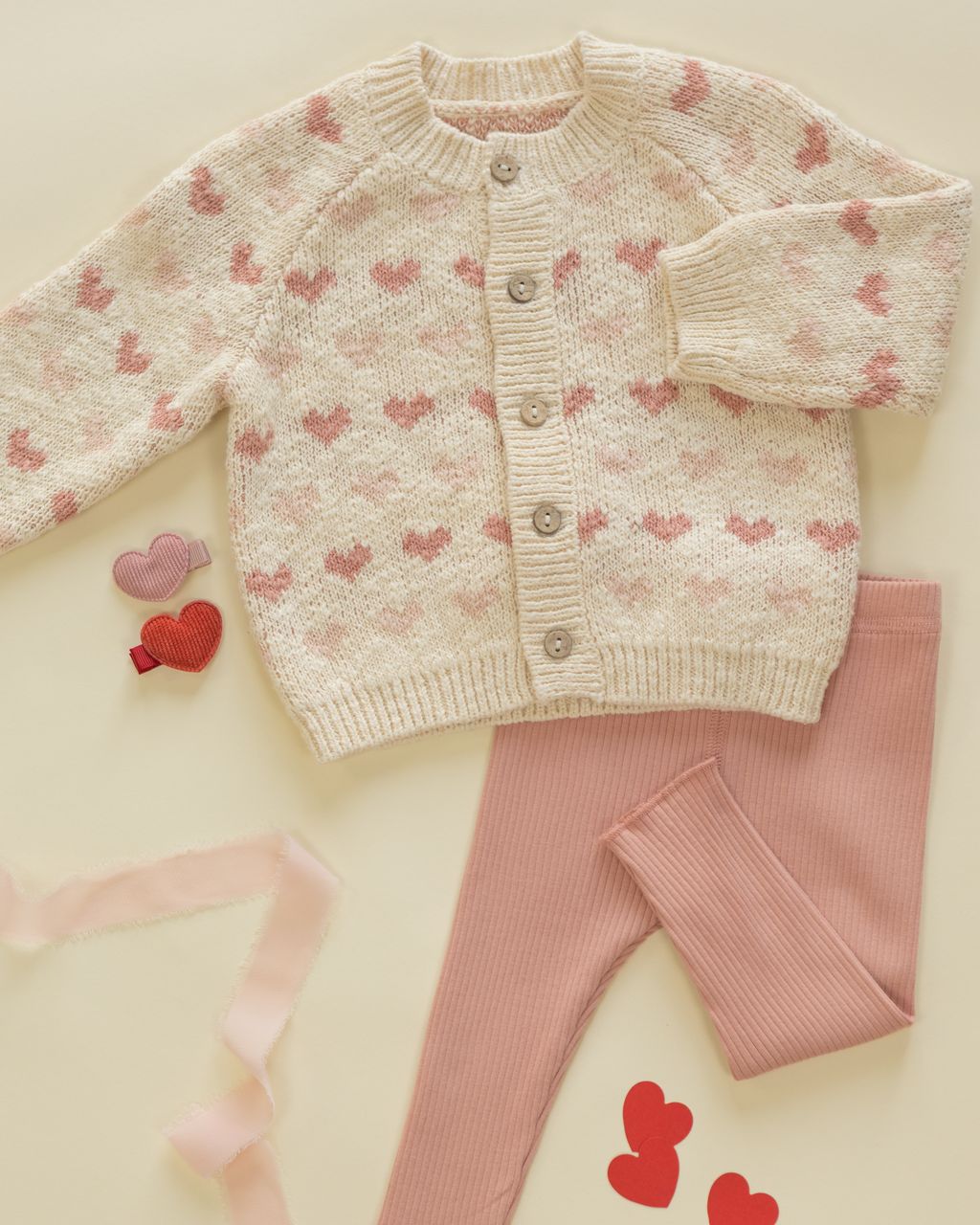 Knit Cardigan Hearts
