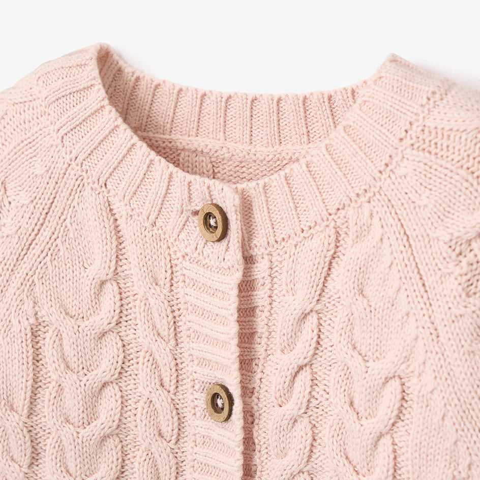 Blush Horseshoe Cable Cardigan