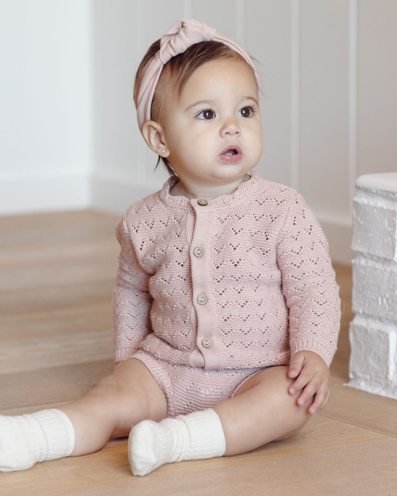Blush Scalloped Cardigan